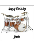Drums Edible Icing Cake Topper 01 - Gold Drum Kit