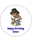 Drums Edible Icing Cake Topper 04 - Man & Drum Kit