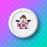 Drums Edible Icing Cake Topper 02 - Girl Drummer