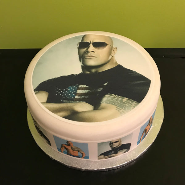 Dwayne Johnson Edible Icing Cake Topper 01