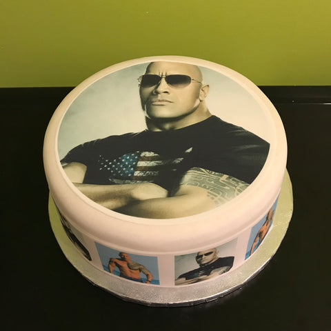 Dwayne Johnson 01  Edible Icing Cake Topper or Ribbon