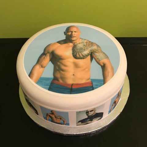 Dwayne Johnson 02 Edible Icing Cake Topper or Ribbon