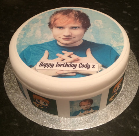 Ed Sheeran 02 Edible Icing Cake Topper or Ribbon