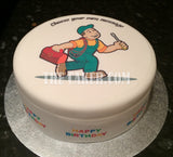 Handyman Edible Icing Cake Topper or Ribbon
