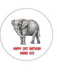Elephant 03 Edible Icing Cake Topper or Ribbon