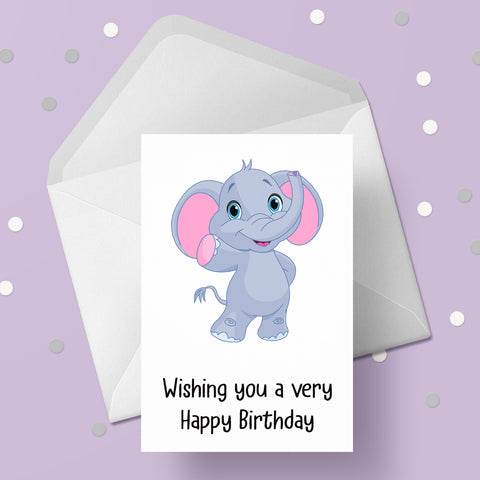 Elephant 01 Birthday Card