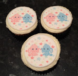 New Baby Edible Icing Cake Topper 06 - Baby Shower Twins