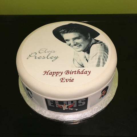 Elvis Presley 02 Edible Icing Cake Topper or Ribbon