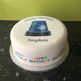 Blue Light / Blue Siren / Emergency Vehicle Edible Icing Cake Topper or Ribbon