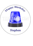 Blue Light / Blue Siren / Emergency Vehicle Edible Icing Cake Topper or Ribbon