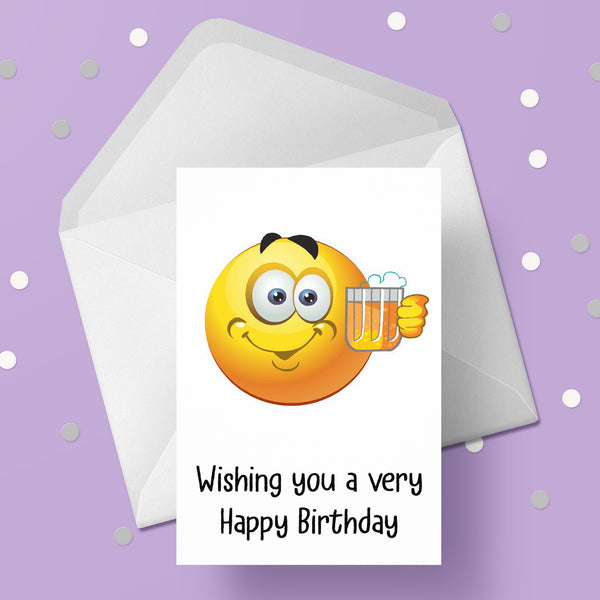 Emoji Birthday Card 03 - Beer Lover