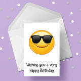 Emoji 04 Birthday Card - Sunglasses / shades