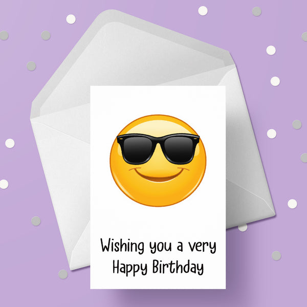 Emoji Birthday Card 04 - Sunglasses / shades