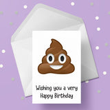 Emoji Birthday Card 07 - Brown Poo / Poop
