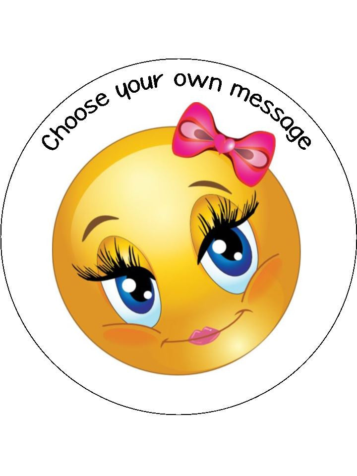 Emoji Edible Icing Cake Topper 12 Cute Girl the caker online