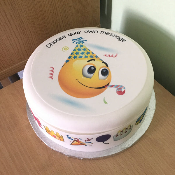 Emoji Edible Icing Cake Topper 10 - Birthday Hat