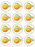 Emoji Edible Icing Cake Topper 03 - Smiley with Beer