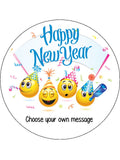Happy New Year Edible Icing Cake Topper 08