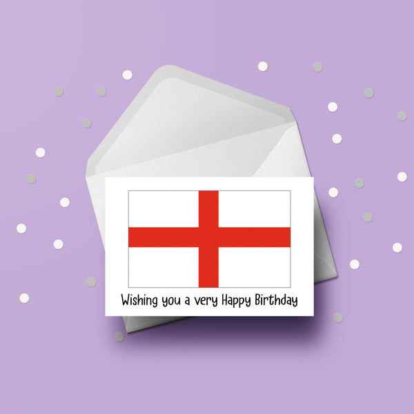 England Flag Birthday Card