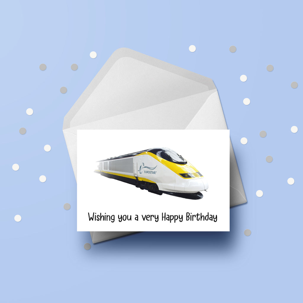 Eurostar Train Birthday Card 01 the caker online