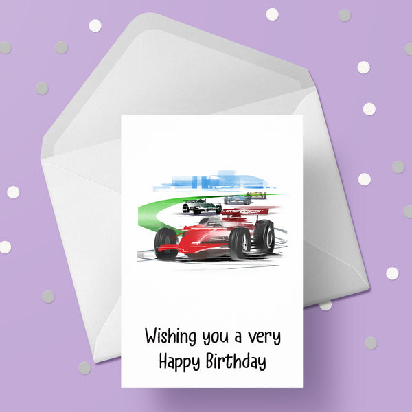 F1 Formula One Birthday Card 04