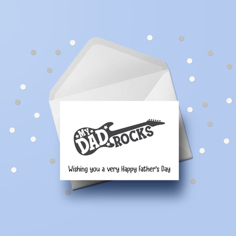 Father's Day Card 19 - Guitar theme - My Dad Rocks
