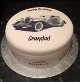 Father's Day Edible Icing Cake Topper 05 - Classic Car