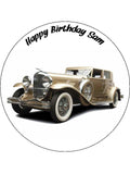 Father's Day Edible Icing Cake Topper 05 - Classic Car