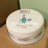 Happy Birthday Edible Icing Cake Topper or Ribbon 10 - Funny Man Farting