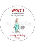 Happy Birthday Edible Icing Cake Topper or Ribbon 10 - Funny Man Farting