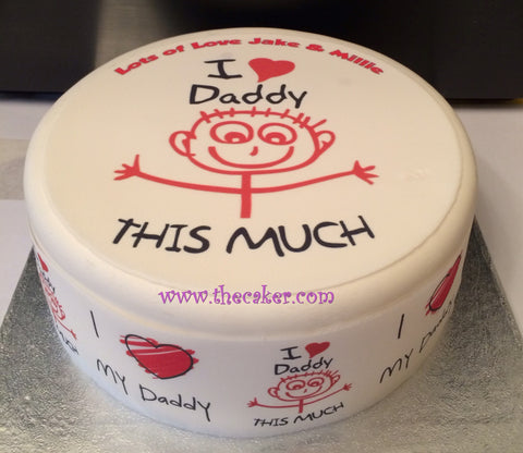 Father's Day Edible Icing Cake Topper 01 - I love Daddy