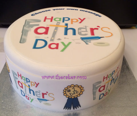 Father's Day Edible Icing Cake Topper 02 - DIY theme