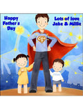 Father's Day Edible Icing Cake Topper 03 - Dad the Hero