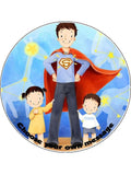 Father's Day Edible Icing Cake Topper 03 - Dad the Hero