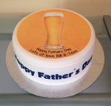 Father's Day Edible Icing Cake Topper 10 - Pink of Beer