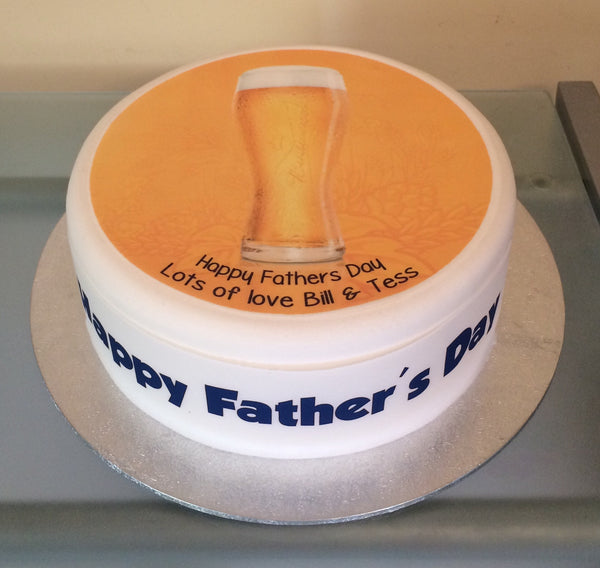 Father's Day Edible Icing Cake Topper 10 - Pink of Beer