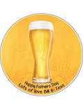 Father's Day Edible Icing Cake Topper 10 - Pink of Beer