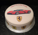 Ferrari Racing Car Edible Icing Cake Topper 02
