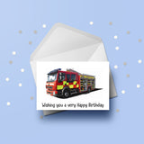 Fire Engine Birthday Card 01