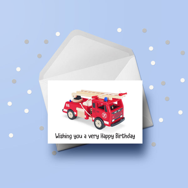 Fire Engine Birthday Card 02
