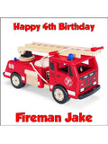 Fire Engine Truck Edible Icing Cake Topper 02
