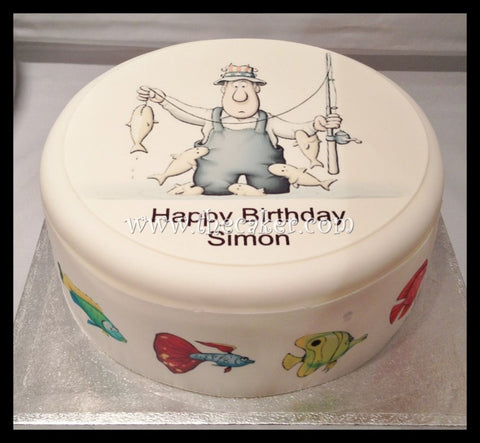 Fishing Edible Icing Cake Topper 01