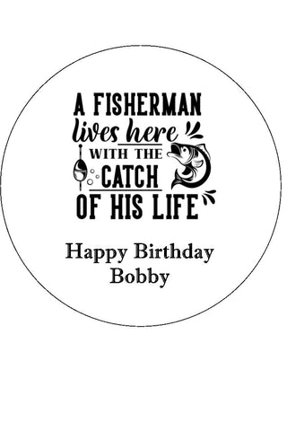Fishing Edible Icing Cake Topper 07