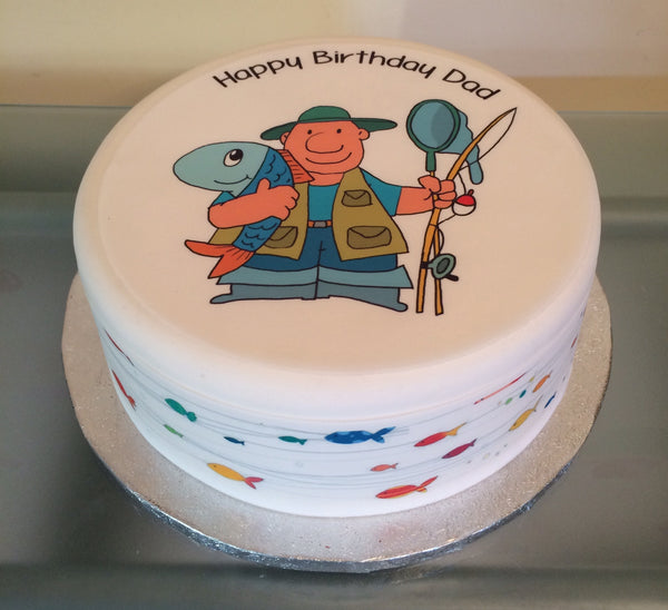 Fishing Edible Icing Cake Topper 02