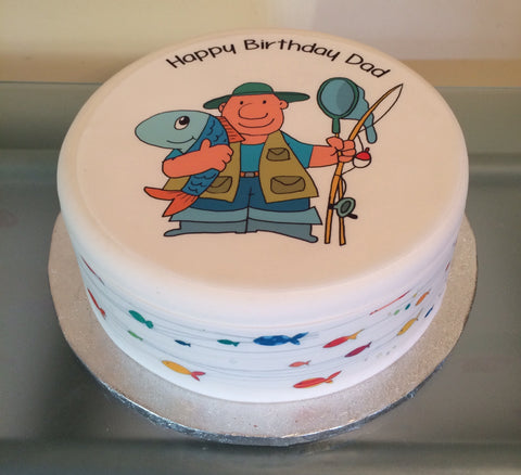 Fishing Edible Icing Cake Topper 02