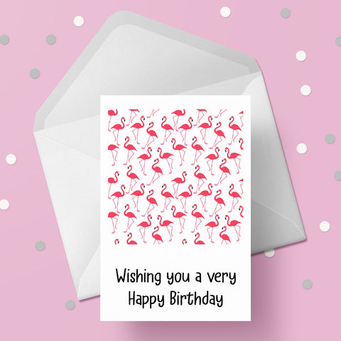 Flamingo 01 Birthday Card