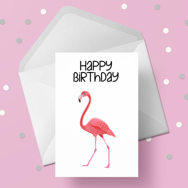 Flamingo 02 Birthday Card