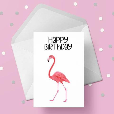 Flamingo 02 Birthday Card