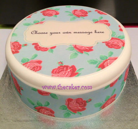 Edible Icing Cake Topper for ladies with pretty flowers 01