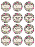 Flower Pattern Edible Icing Cake Topper 04